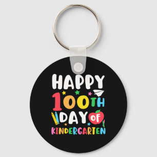 100th Day Of Kindergarten Teacher Kids 100 Days Sc Key Ring