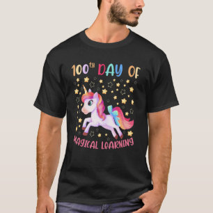 100th Day of Magical Learning School Cute Unicorn T-Shirt