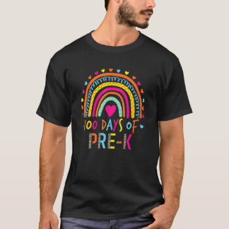 100th Day Of Pre K School Rainbow 100 Days Smarter T-Shirt