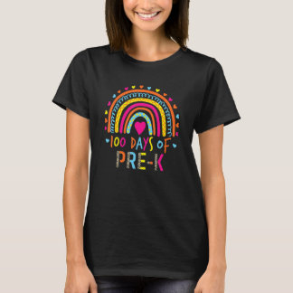 100th Day Of Pre K School Rainbow 100 Days Smarter T-Shirt