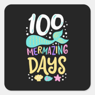 100th Day of School 100 Days 28 Square Sticker