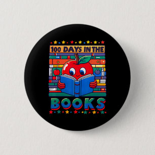 100th Day Of School 100 Days In The Book Reading B 6 Cm Round Badge
