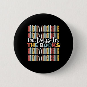 100th Day Of School.100 Days In The Books Reading 6 Cm Round Badge