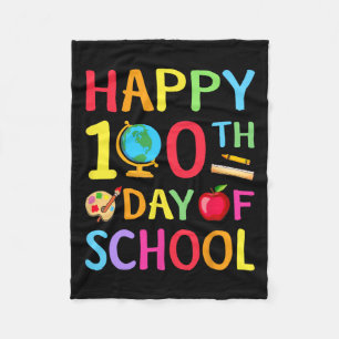100th Day Of School 100 Days Of School Teacher Stu Fleece Blanket