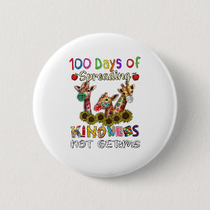 100th Day of School 100 Days Of Spreading Kindness 6 Cm Round Badge