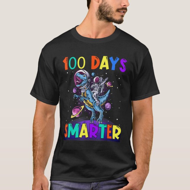 100th Day Of School 100 Days Smarter Books Space A T-Shirt (Front)