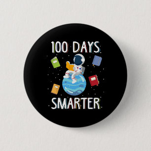 100th Day Of School 100 Days Smarter Books Space L 6 Cm Round Badge