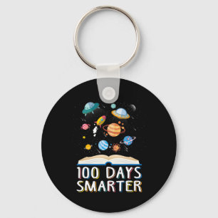 100th Day Of School 100 Days Smarter Books Space L Key Ring