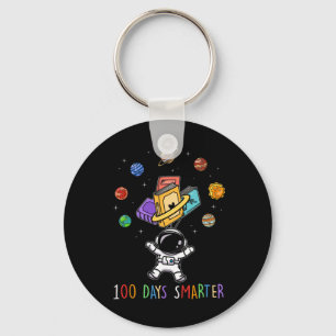 100th Day Of School 100 Days Smarter Books Space L Key Ring
