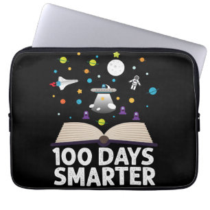 100th Day Of School 100 Days Smarter Books Space Laptop Sleeve