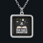 100th Day Of School 100 Days Smarter Books Space  Silver Plated Necklace<br><div class="desc">100th Day Of School 100 Days Smarter Books Space Lover Gift</div>