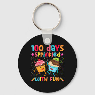 100th Day Of School 100 Days Sprinkled With Fun Cu Key Ring