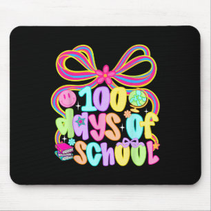 100th Day Of School 100 Days Teacher Coquette Bow Mouse Pad