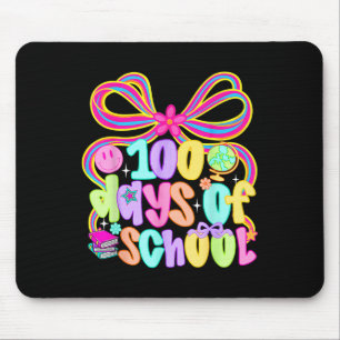 100th Day Of School 100 Days Teacher Coquette Bow Mouse Pad