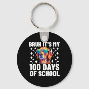 100th Day Of School 1st Grade 100 Days Smarter Fir Key Ring