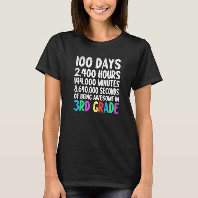 100th Day Of School 3rd Grade Kids 100 Days Smarte T-Shirt (Front)
