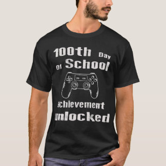 100th Day Of School Achievement Unlocked Video gam T-Shirt