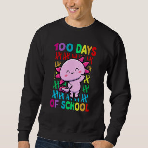 100th Day Of School Animal Axolotl Happy 100th Day Sweatshirt