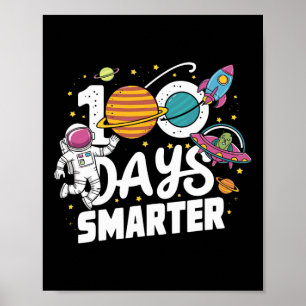 100th Day Of School Astronaut Space Boys 100 Days  Poster