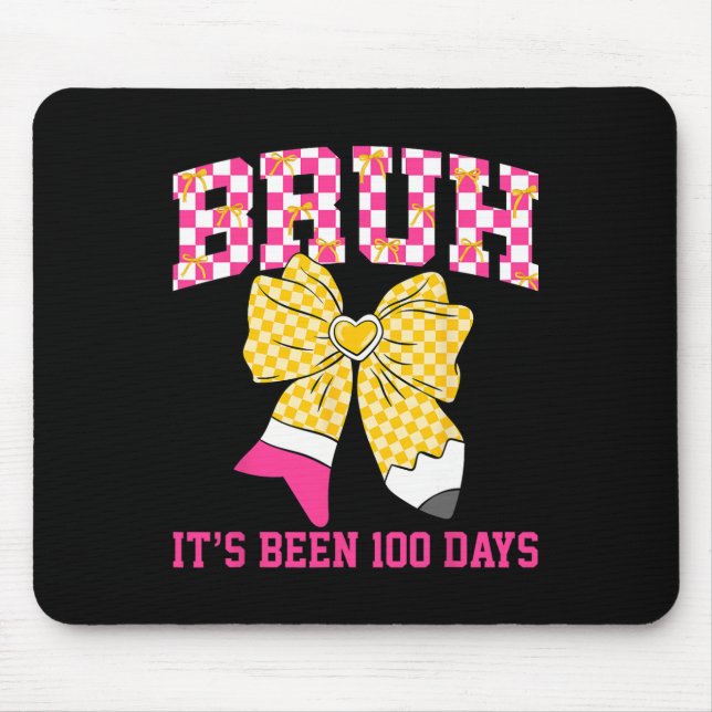100th Day Of School Axolotl Student 100 Days Of Te Mouse Pad (Front)
