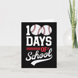 100th Day Of School Baseball 100 Days Kids Card