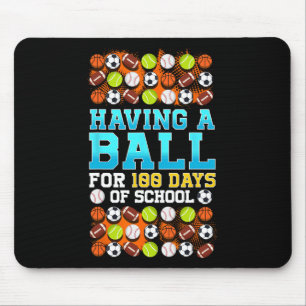 100th Day Of School Basketball Football Soccer Bas Mouse Pad