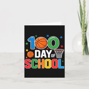 100th Day Of School Basketball - Kids 100 Days Of  Card