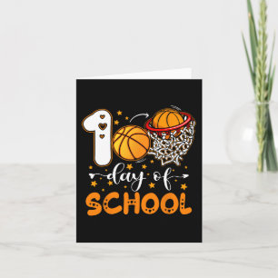 100th Day of School Basketball Kids 100 Days Of Sc Card