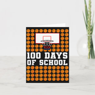 100th Day Of School Basketball Kids 100 Days Of Sc Card