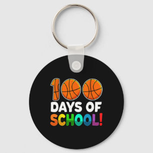 100th Day Of School Basketball Kids 100 Days Of Sc Key Ring