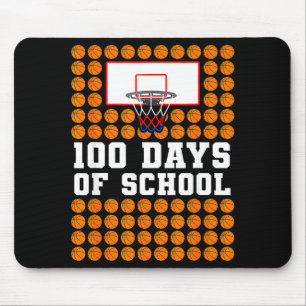 100th Day Of School Basketball Kids 100 Days Of Sc Mouse Pad
