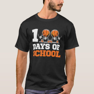 100th Day of School Basketball Kids 100 Days Of Sc T-Shirt