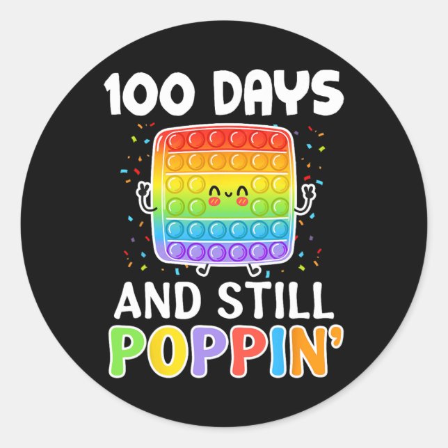 100th Day Of School Boys Girls Kid 100 Days And St Classic Round Sticker (Front)