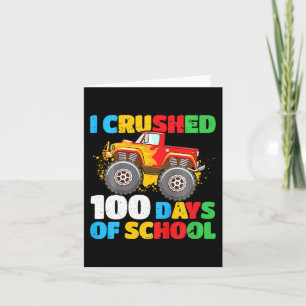 100th Day Of School Boys I Crushed 100 Days Of Sch Card