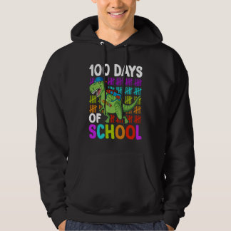 100th Day of School Boys Kids Dino 100 Days Dinosa Hoodie