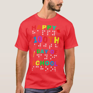 100th Day of School Braille Blind Visually Impaire T-Shirt