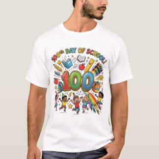 100th Day of School Colorful Celebration Design – T-Shirt