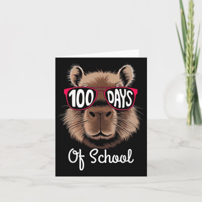 100th Day Of School Cool Capybara 100 Days Smarter Card (Front)