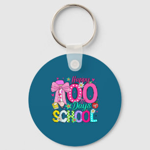 100th day of school coquette bow girls teachers key ring