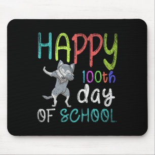 100th Day Of School Dabbing Wolf 100 Days Of Schoo Mouse Pad