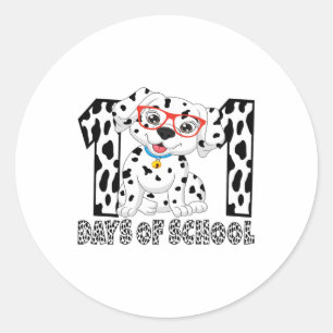 100th Day Of School Dalmatian Dog 100 Days Of Scho Classic Round Sticker