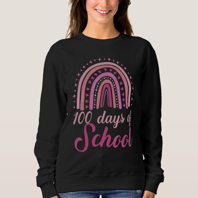 100th Day of School Dino Kids Happy 100 Days Dinos Sweatshirt (Front)