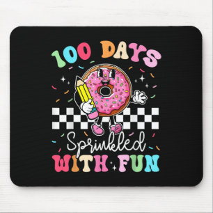 100th Day Of School Doughnut 100 Days Sprinkled Wi Mouse Pad