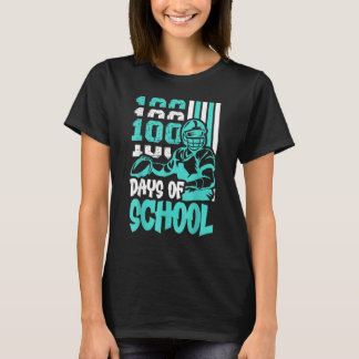 100th Day of School Football Kids 100 Days Of Scho T-Shirt