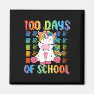 100th Day Of School For Girls Kids Cute Unicorn Magnet