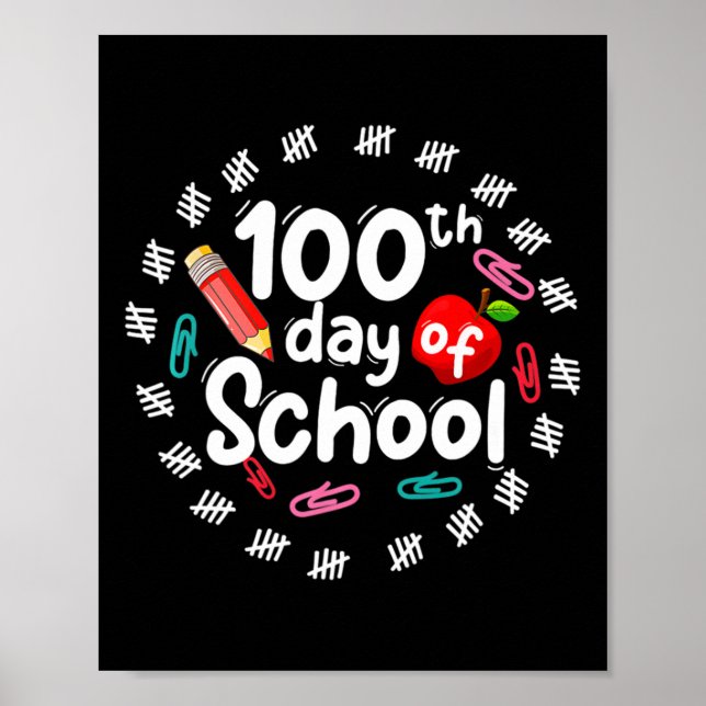 100th Day Of School For Teachers Kids 100 Days Sma Poster (Front)