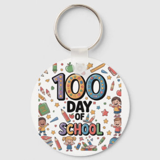 100th Day of School Fun T-Shirt | Colorful Kids &  Key Ring
