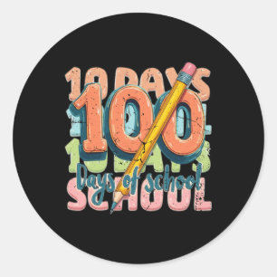 100th Day Of School Funny Costume For Kids Girls B Classic Round Sticker