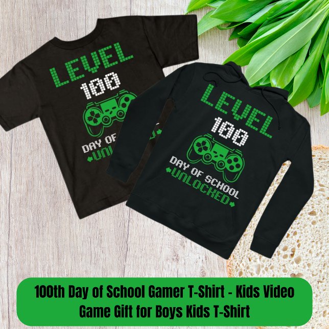 100th Day of School Gamer T-Shirt - Kids Video Gam (100th Day of School Gamer T-Shirt - Kids Video Game Gift for Boys Kids T-Shirt)