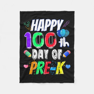 100th Day Of School Gift 100 Days Of Pre-k Teacher Fleece Blanket
